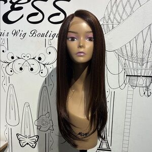 Sleek Straight Women's Long Wig - Dark Brown